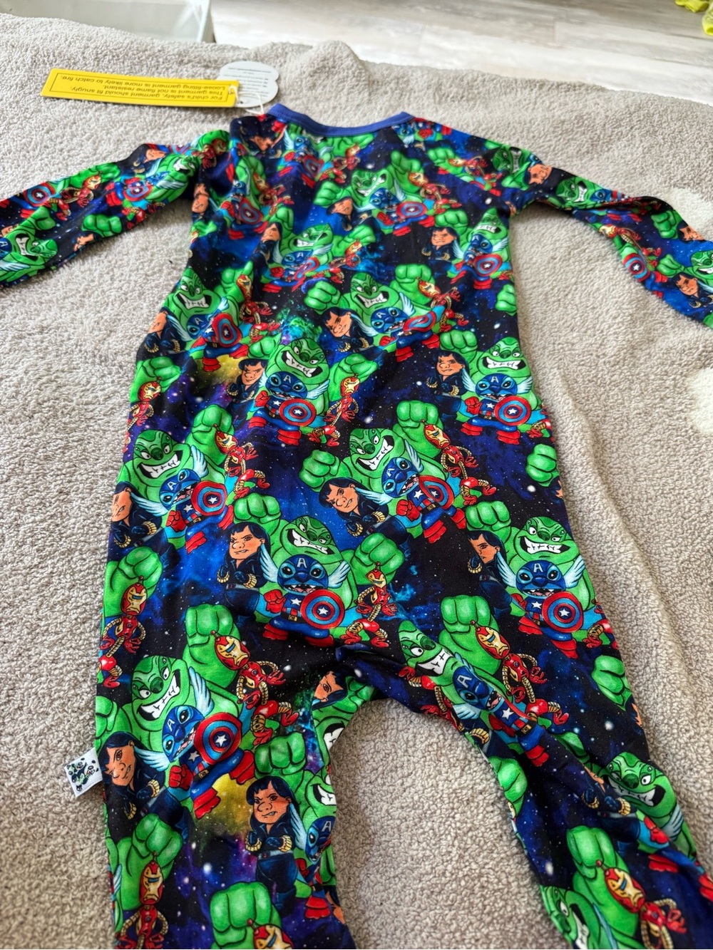 Sweet Sprouts bamboo Lilo & Stitch Superhero Print sizes 2T or 6-12 months